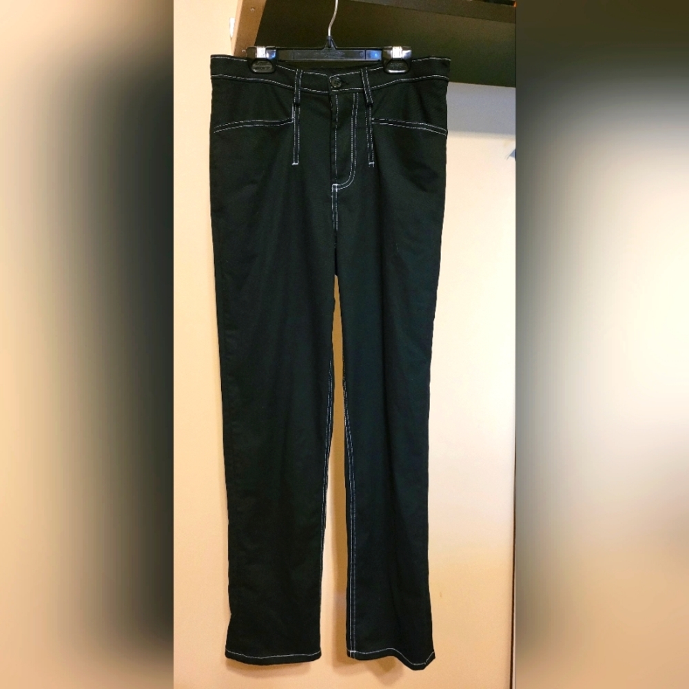 Black High Waist Straight Leg with Stretch, Size 2